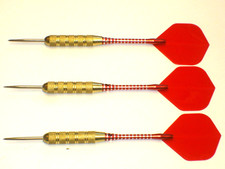 Steel Tip Darts, Used 18 Gram Brass, with New Aluminum Shafts  Flights 3833