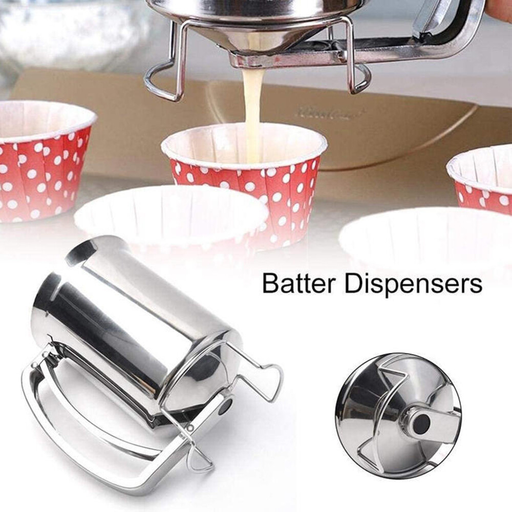 Hand-Held Stainless Steel Batter Dispenser Batter Funnel-Great For ...
