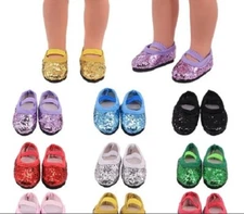 WW Footwear, Dance, Glitter Flat Shoes, for 14.5" Wellie Wisher Dolls