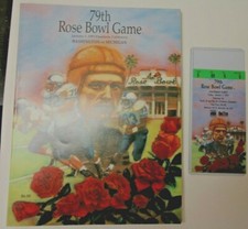 1993 NCAA ROSE BOWL COLLEGE FOOTBALL PROGRAM WASHINGTON VS MICHIGAN W/ TICKET
