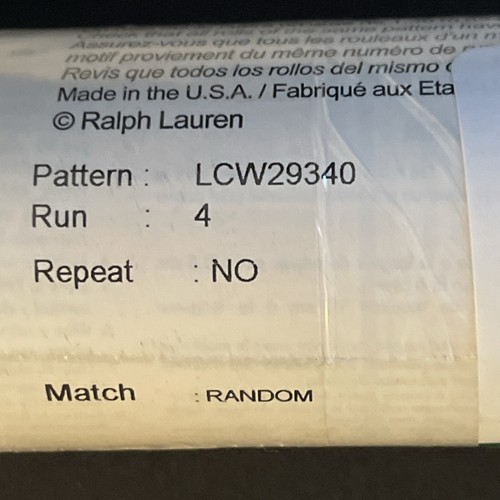 Ralph Lauren 2 VTG Wallpaper Yellow Blue White Stripe LCW29340 Double 27x27 - Picture 6 of 6