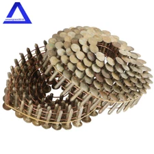 3/4" to 1-3/4" × 0.12" Coil Roofing Nail Galvanized 3/8" Head Diameter 15 Degree