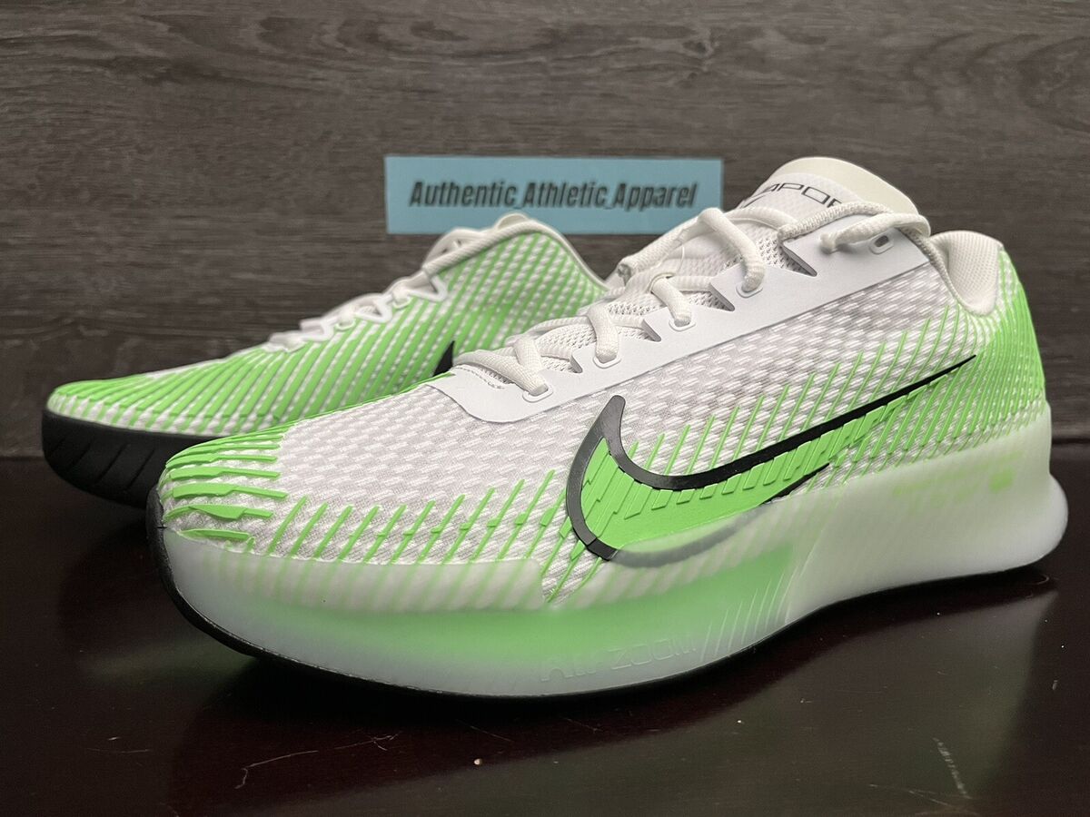 Nike Court Air Zoom Vapor 11 HC White Poison Green Men's Nike Court Air Zoom Vapor 11 HC White Poison Green Men's