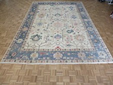 10 x 13'8 Hand Knotted Ivory Turkish Oushak Oriental Rug G10912