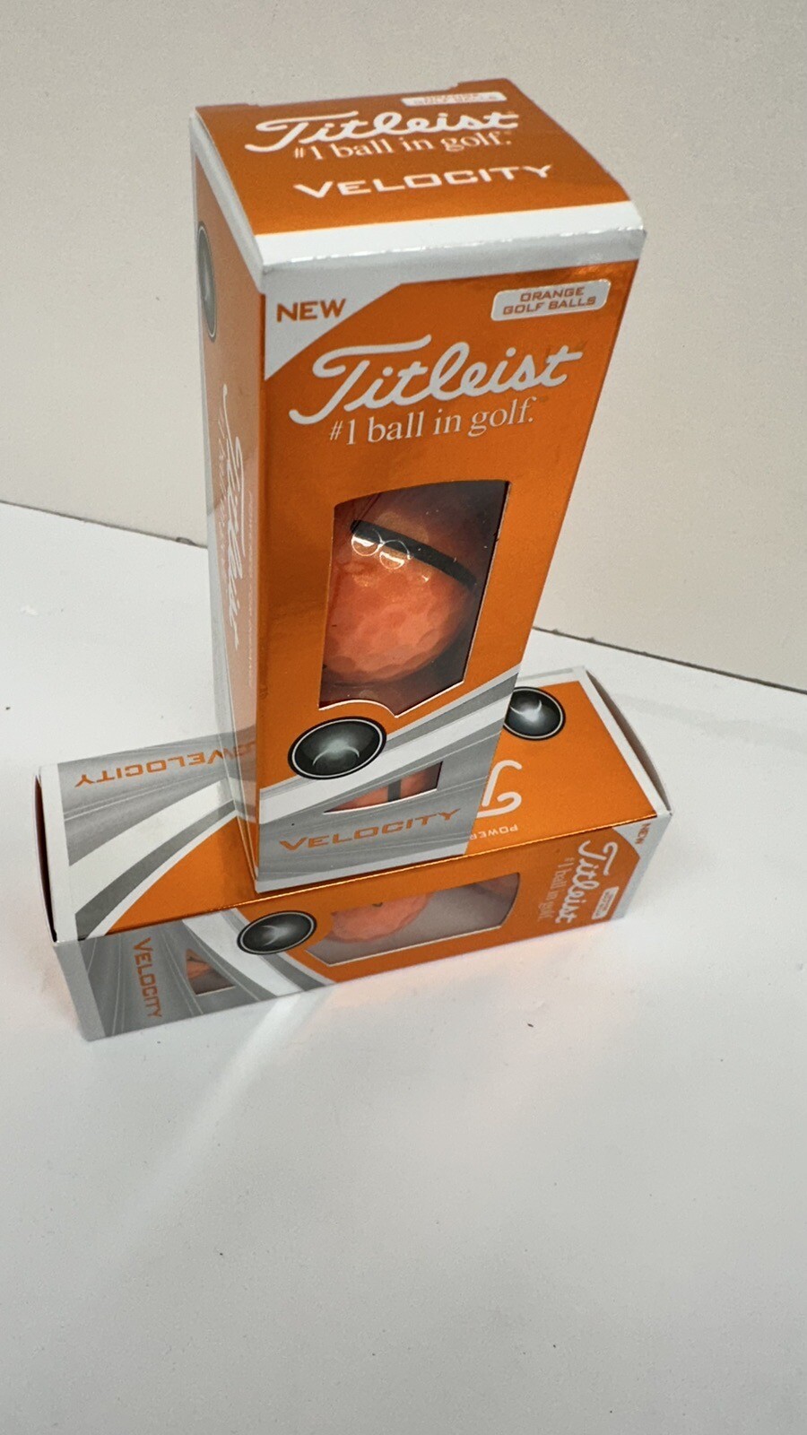 Lot If 2 Boxes Of 3  Titleist Velocity Golf Balls Orange