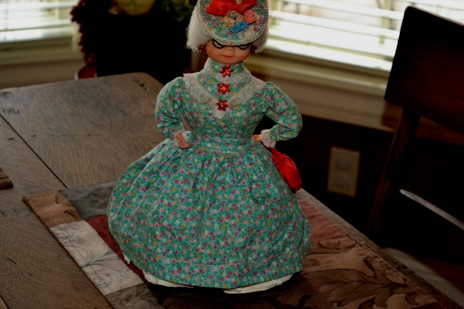 Vintage Dish Soap Bottle Doll Kitschy Hand Made Doorstop Creepy Eyes