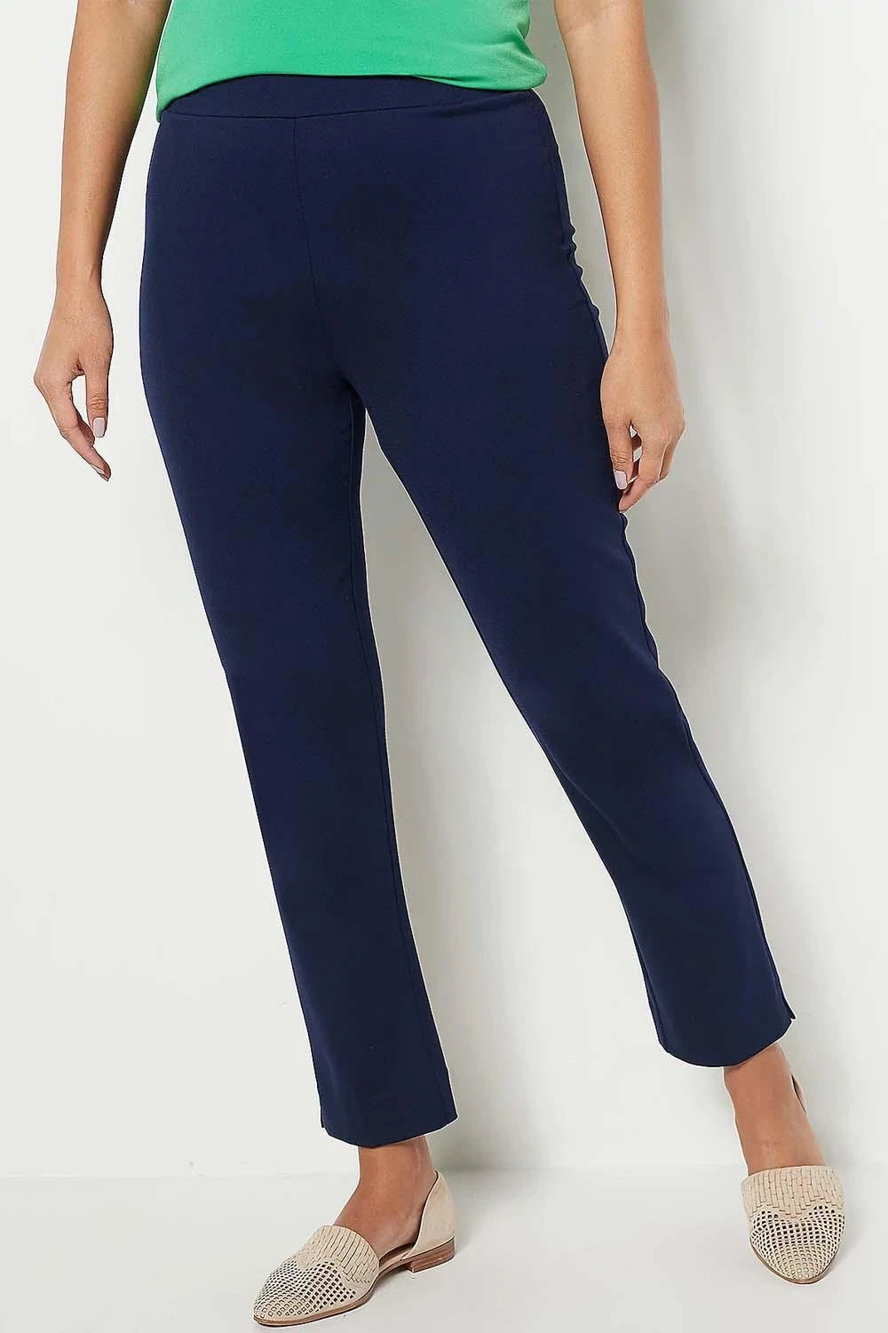 Susan Graver Every Day Supreme pantalon cheville en tricot marine