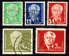 DDR 322-326 , gestempelt / o / Wilhelm Pieck , Politiker /g1