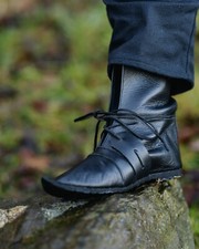 Mytholon Johann Halbstiefel Leder Schwarz 39 Larp Mittelalter #23133