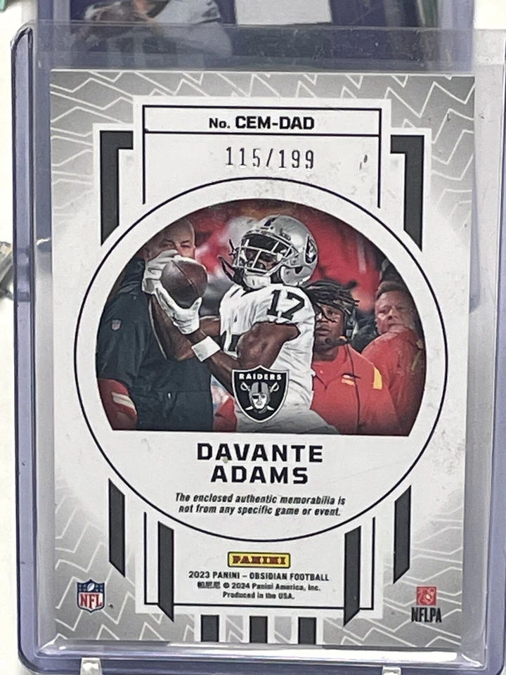 2023 Panini Obsidian Davante Adams #CEM-DAD  CUTTING EDGE Patch /199 - Image 2 of 2