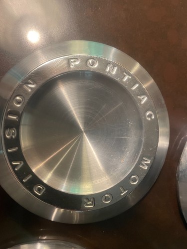 1964 Pontiac 8 lug center cap set of 4 (correct brushed finish) - Picture 5 of 5