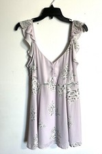 Show Me Your Mumu Multi Floral Satin ruffled Open Back Mini Dress Size Small
