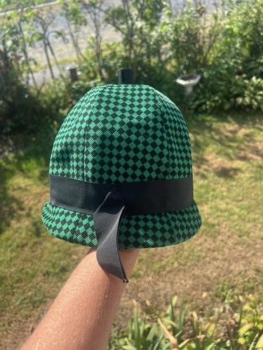 Vintage Gibbe Hat Paris New York Green Black Checker Corduroy Eagles Jets Derby - Picture 13 of 15