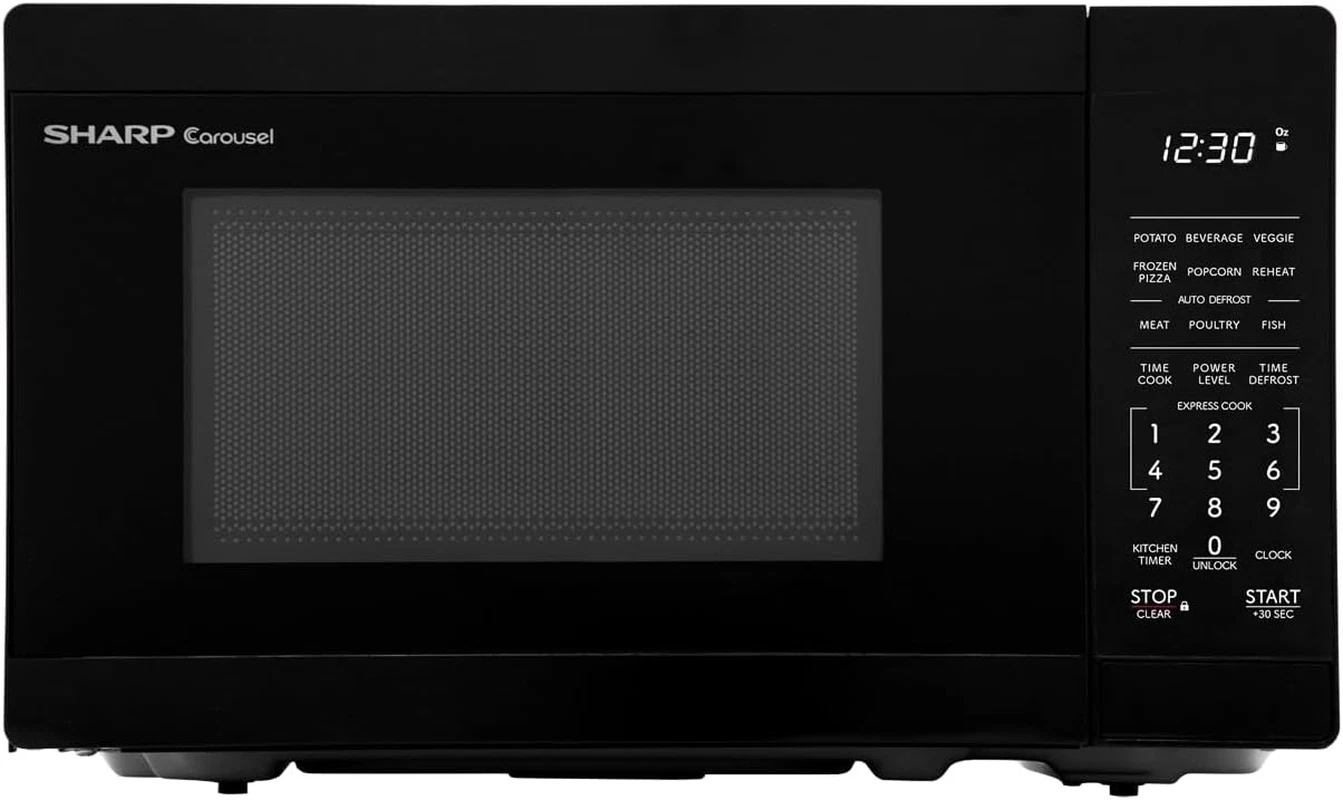 Compact 0.7 Cu Ft Microwave Oven with 10" Turntable, 700W, Black