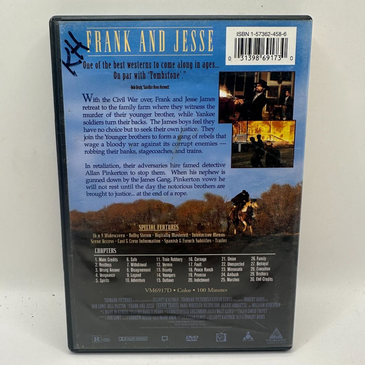 Frank And Jesse DVD Movie Rated R Widescreen Trimark Frank And Jesse DVD Movie Rated R Widescreen Trimark