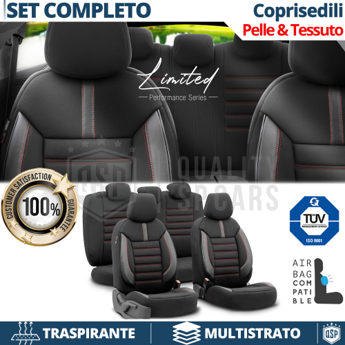 COPRISEDILI per Bmw Serie 1 in Pelle PU e Tessuto Anteriori + Posteriori TÜV Tet - Foto 1 di 13