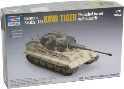 Trumpeter 7291 King Tiger Henschel Turret w/Zimmerit 1:72 New  Free Shipping