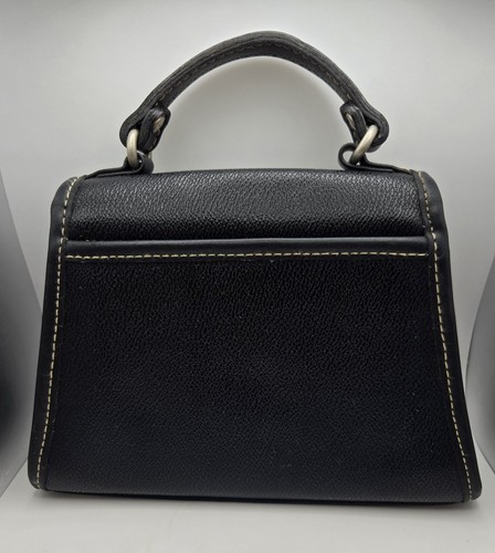 Vintage ESPIRT Mini 00s Top Handle Black Faux Leather Hand Bag w/Shoulder Strap - Picture 5 of 8