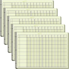 5 Pack Columnar Analysis Pad, 250 Sheets, 13 Columns, 16.31"x11", 3-Hole Account