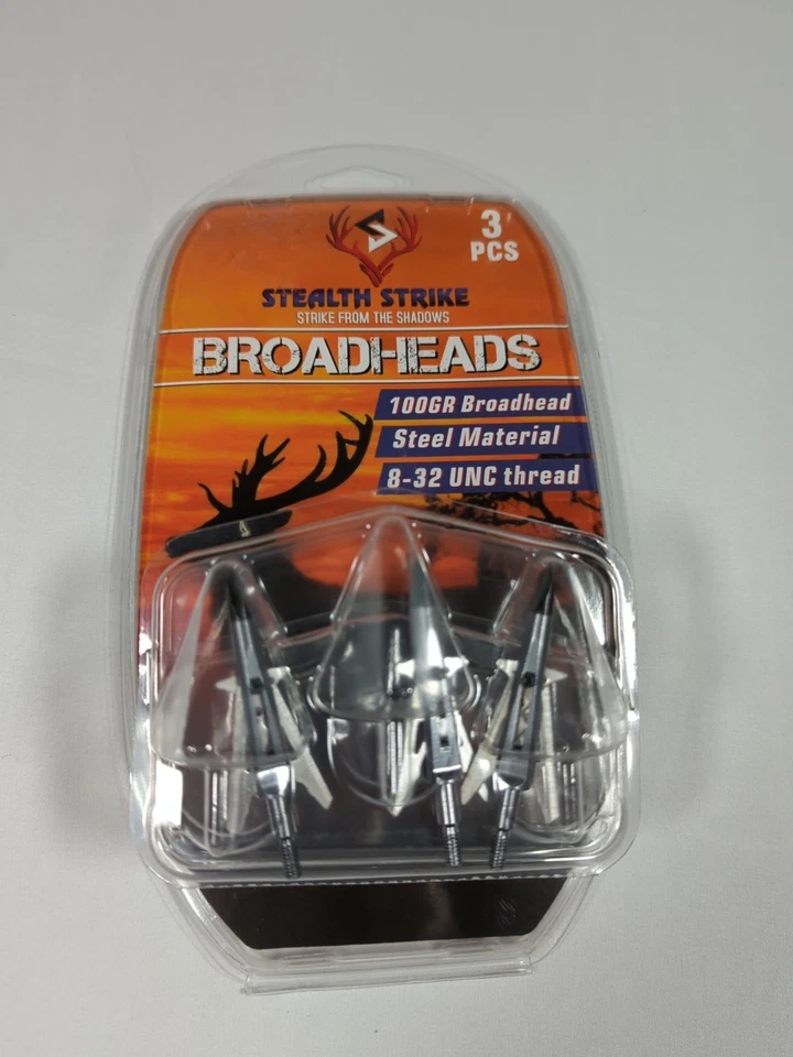 100 Granos Cabezas Anchas Stealth Strike Killzone Hipodérmico 2" Corte 2 Hojas Mecánico Foto 3 de 4