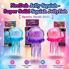 NeeDoh Jellyfish Squishy Stress Toy Fidget Squeeze Jelly Squish Glitter Filled