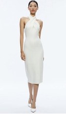 ALICE + OLIVIA Suellen Wool Cream Ecru Halter Neck Maxi Dress Size 12 MSRP $495