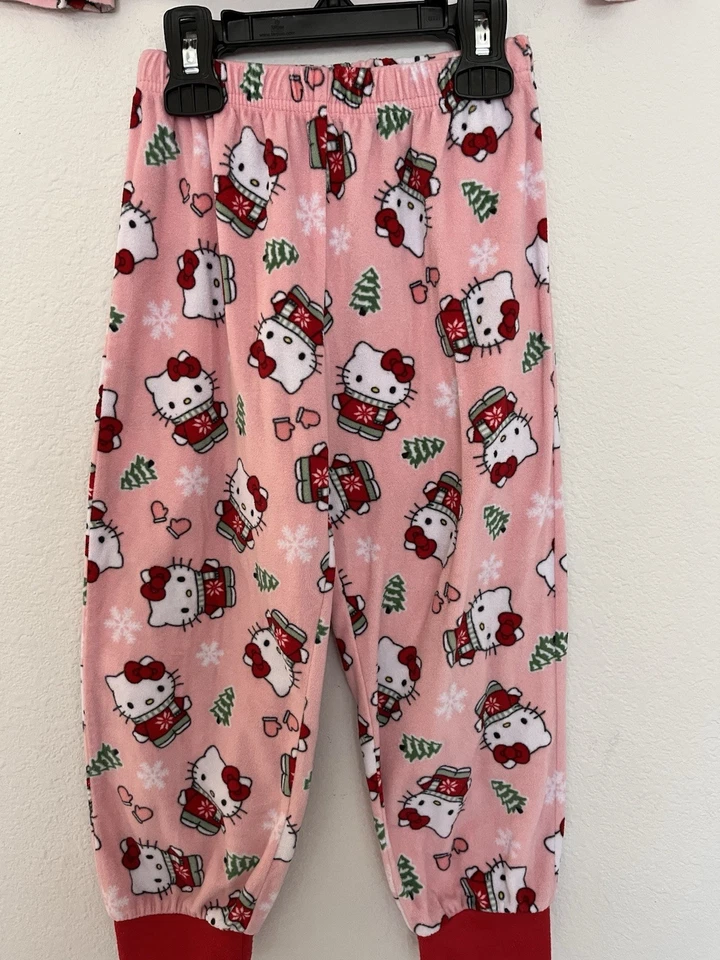 Sanrio Hello Kitty Niñas Rosa Navidad Set Pijama Talla XS (4-5) Foto 3 de 4