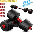 Adjustable Dumbbell Barbell Weights Set 10-40kg Home Gym Hand Weights Pair Kit