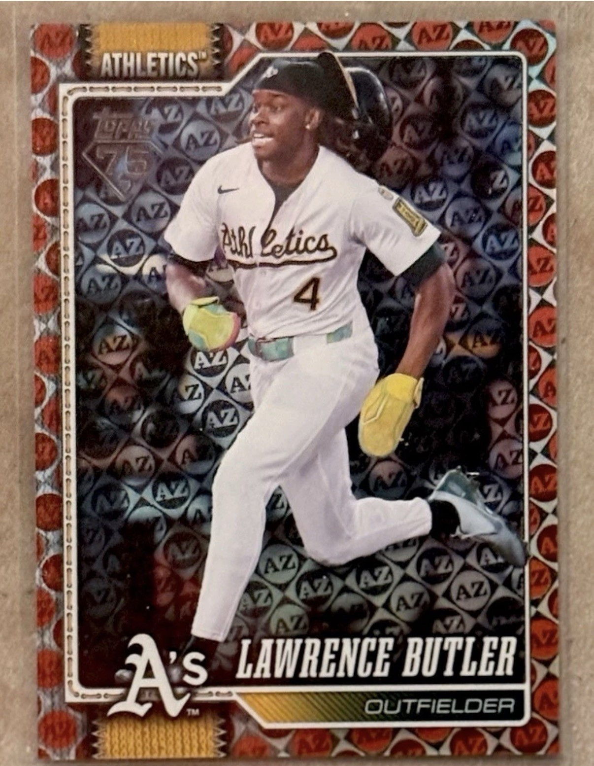 2026 Topps Series 1 Lawrence Butler Spring Training Red /5 Athletics #324