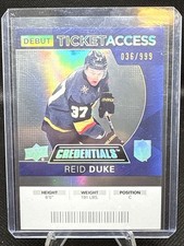 2021-22 UD Credentials Debut Ticket Access /999 #64 Reid Duke - Vegas Golden