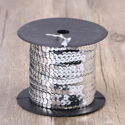 6mm Spangle flache Paillette Paillette String Ribbon Applique für DIY Kleidung