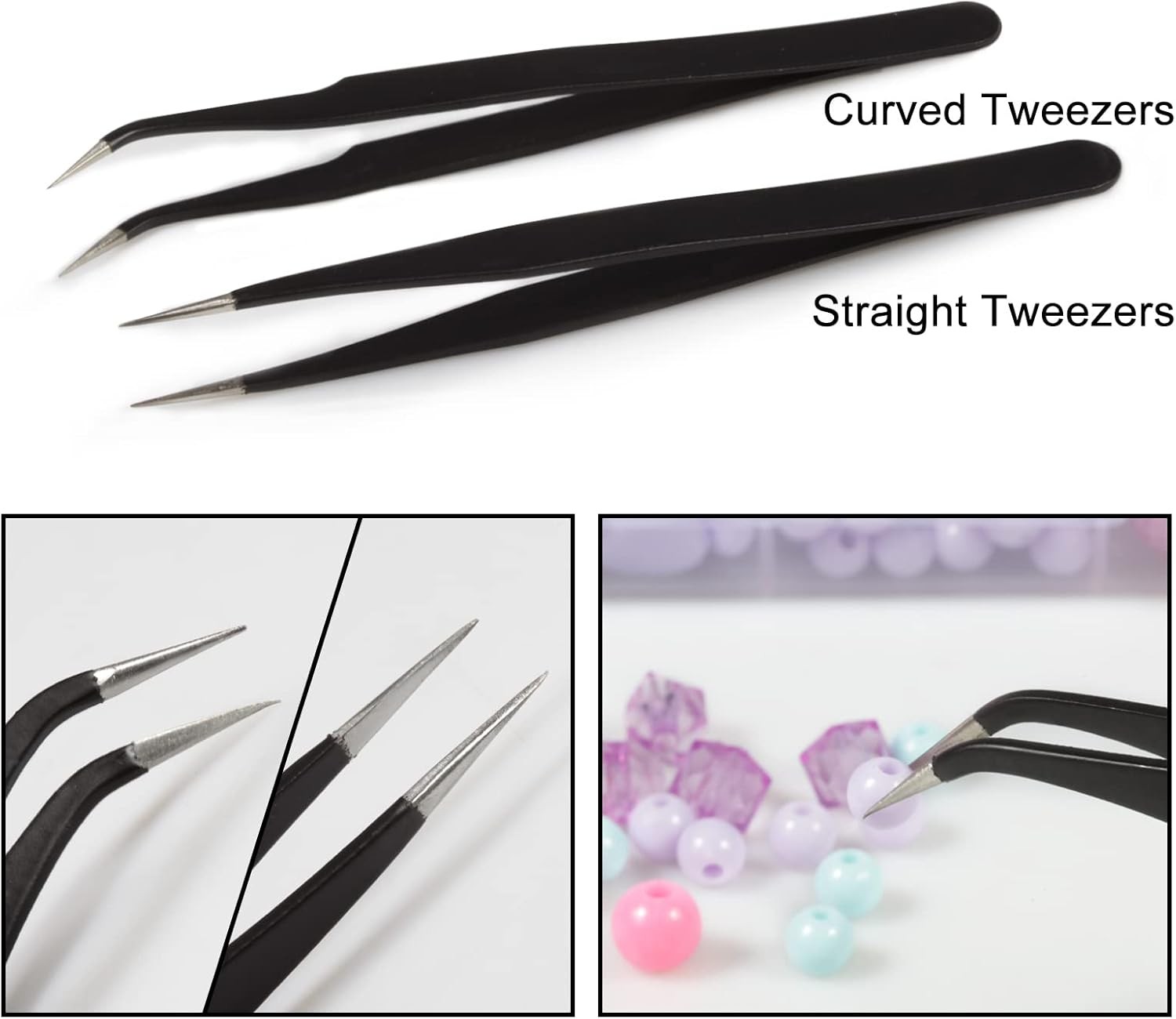 SPEEDWOX Mini Pliers Set with Case - 5pcs Including Flat, Round, Bent, Green 