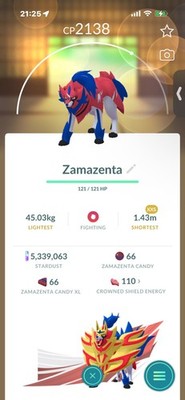 Pokemon Go Legendary Zamazenta (XXS) (Normal)