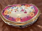 Vtg Paul's Limoges HandPainted Porcelain Large Lidded Dish w/ Floral 10" X 4" — photo 4