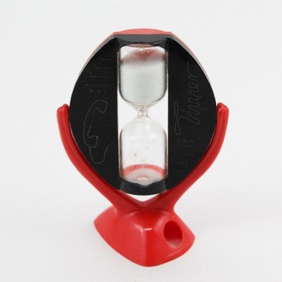 Vtg KUM 5 Minute Red  Black Plastic Telephone Timer Pencil Sharpener W Germany