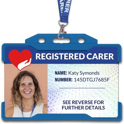 UK Career ID CARD - Care Worker Badge - Support Worker Photo Identity Badge