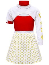 Zombies Costume for Kids Girls Character Cheerleader Cosplay Mesh Top Skirt D...