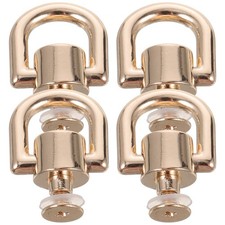 4Pcs Golden Metal D Rings for Bag Making with Rivet Studs Kit