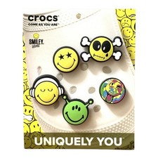 Crocs Uniquely You Smiley World Jibbitz Charms 5 Pack NEW