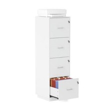 Winado - Mobile 4-Drawers Tall File Cabinet with Independent Locks Anti-Tip