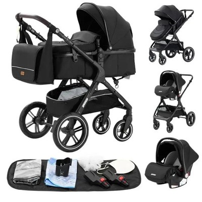 Harmony  Luxury Kinderwagen 3 in 1  Komplettset mit Autositz Baby Stroller