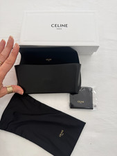 Celine Black Hard Glasses Case in Box with Pouch and Cleaning Cloth