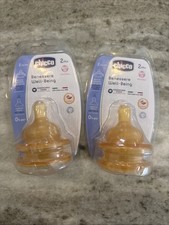4 x Chicco Physiological Latex 2m Easy Flow Italy Anti Colic Baby Bottle Tops