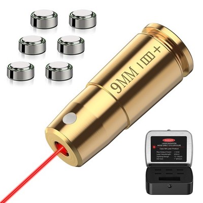 EZshoot 9mm Laser Bore Sighter Red Sight with 3 Sets of Gold 