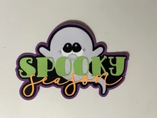 Spooky Season Halloween Scrapbook Title Handmade Paper Pieced Die Cut