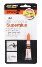 Image of Everbuild Stick 2 All Purpose High Strength Superglue Adhesive Tube 3gm