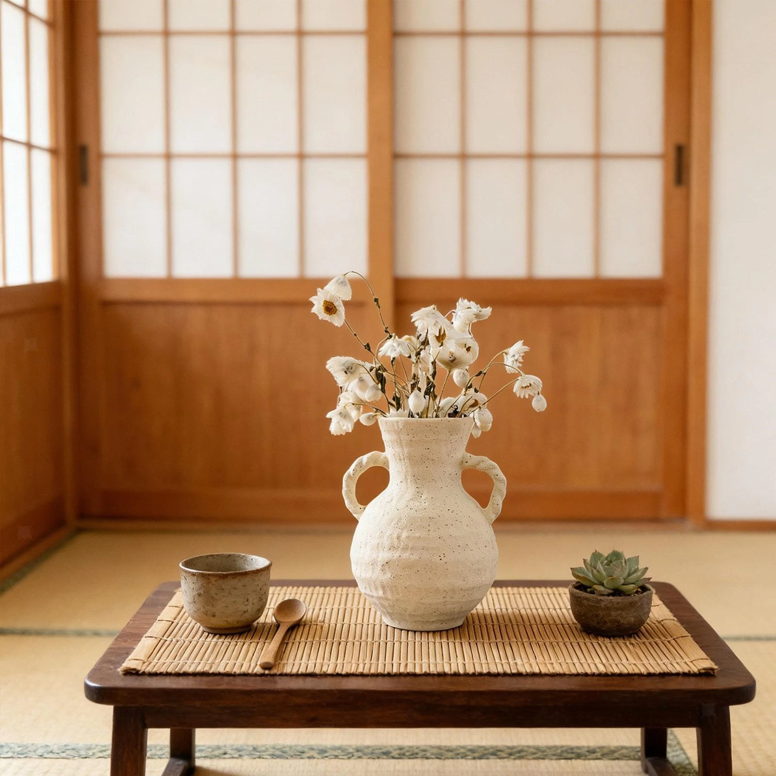 Ceramic Flower Vase Modern Rustic Milk Jug Vase for Kitchen Office Bookshelf