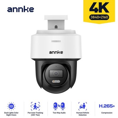 ANNKE 4K 8MP Full Color PoE IP Security Camera PT Two Way Audio Auto Tracking AI