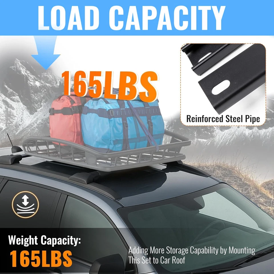 For Chevy Traverse LS/LT/LTZ 2009-2017 Roof Rack Set Cross Bars & Side Rail - Image 4 of 4