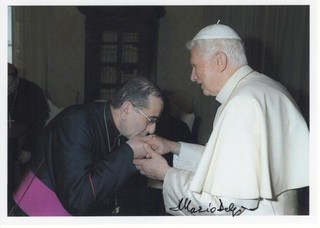 Original signiertes Foto Erzbischof Mario Delpini Papst Benedikt XVI.